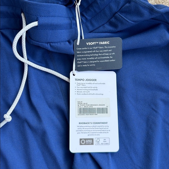 NWT Rhoback Tempo Performance Jogger Pants Womens Medium Shoal Blue - Picture 4 of 5